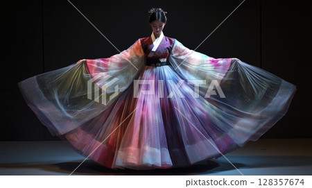 Traditional Korean clothing with the colors of space 128357674