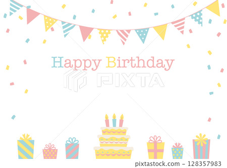 Birthday card_Birthday party background (horizontal) happy birthday 128357983