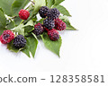 Summer sweet and sour fruit blackberry 128358581