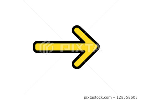 Transparent background Sign Arrow-only guide sign Material that can be used for direction indication, guidance, and progress display 128358605