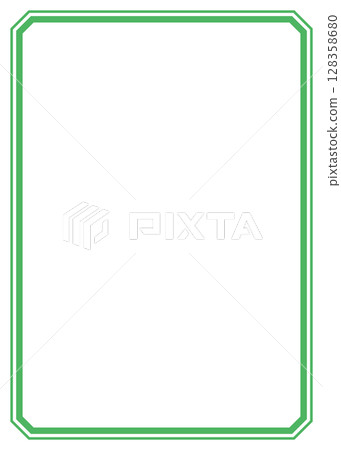 簡單的綠色邊框插圖素材，框架，白色背景png，向量 128358680
