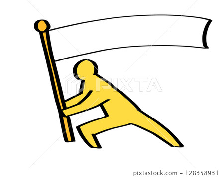 Simple human color flag-waving Simple human color flag-waving 128358931