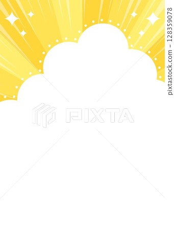 Cloud design background frame, sunburst, focused lines and light decoration, portrait orientation 128359078