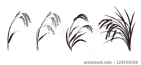 Rice silhouette illustration set 128359108