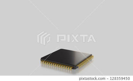 The IC on white Background for Technology concept 3d Rendering. The IC on white Background for Technology concept 3d Rendering. 128359450