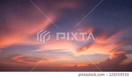 美麗的夕陽天空 128359550