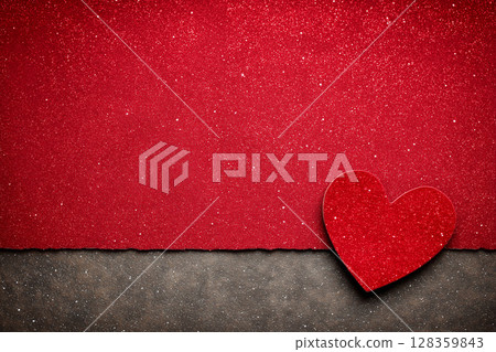Vibrant Red Background with Textured Heart for Celebrating Love and Affection on Special Occasions 128359843