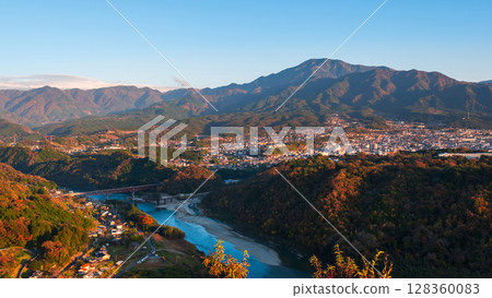 Naegi Castle Ruins (Autumn): View of Mt. Ena from the castle tower observation deck Naegi Castle Ruins (Autumn): View of Mt. Ena from the castle tower observation deck 128360083