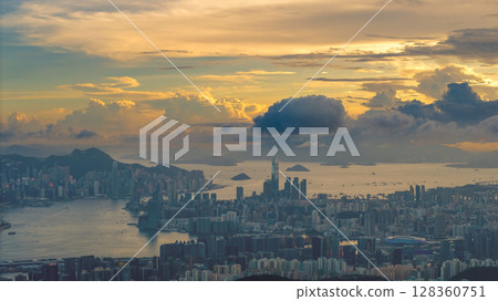 June 21 2025 Hong Kong Skyline Iconic Skyscrapers Cityscape Waterfront View 128360751