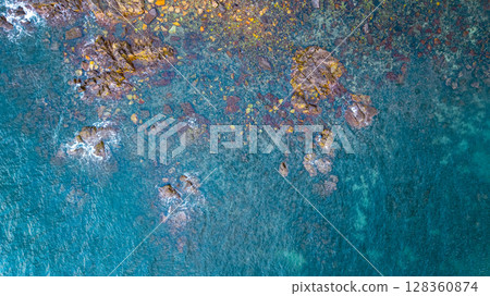 Rock Beach Coastal Landscape Waves Shoreline View Hong Kong Rock Beach Coastal Landscape Waves Shoreline View Hong Kong 128360874