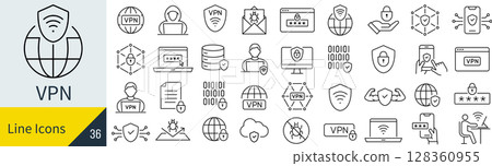VPN icon set 128360955