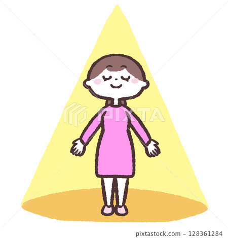 聚光燈下的女人的插圖 聚光燈下的女人的插圖 128361284