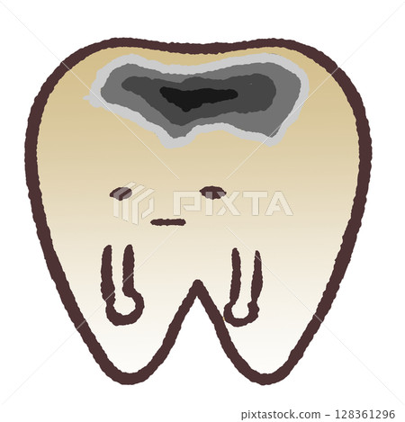 色素蛀牙的插圖 128361296