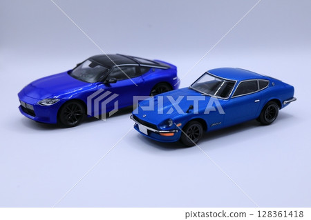 Blue domestic sports car (miniature car) image Blue domestic sports car (miniature car) image 128361418
