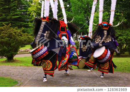 岩手縣民藝表演鹿舞 128361989