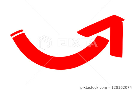 指向右上角的紅色箭頭標記圖標 128362074