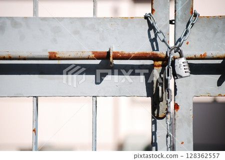 Locked gate 128362557