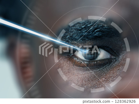 Eye examination utilizes advanced technology for precise vision correction Eye examination utilizes advanced technology for precise vision correction 128362926