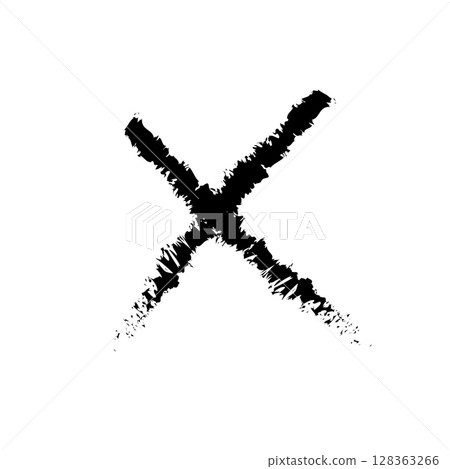 Hand drawn black cross icon 128363266