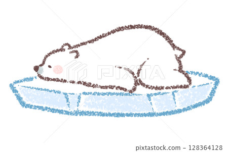 北極熊睡在冰上 — 無背景 北極熊睡在冰上 — 無背景 128364128