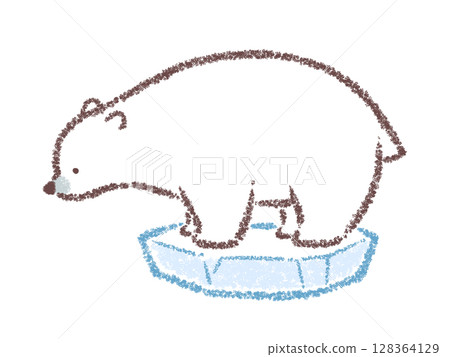 北極熊騎在冰上 — 無背景 128364129