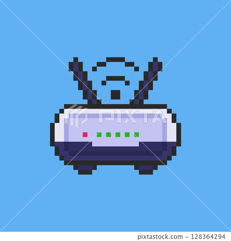 Pixel art WiFi Router game asset design Pixel art WiFi Router game asset design 128364294