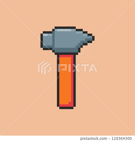 Pixel art hammer design 128364300