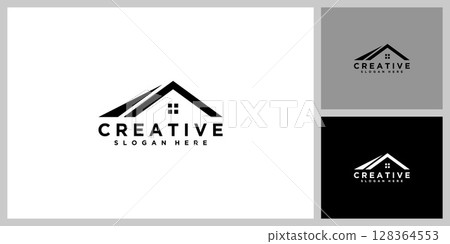 Modern House Roof Logo 128364553