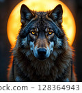 Full Moon Wolf 128364943