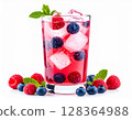 Visual of carbonated berry soda with berries and mint 128364988