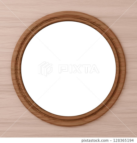 3D material_picture frame_round_brown 128365194