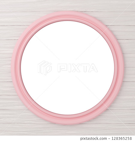 3D material_picture frame_round_pink 3D material_picture frame_round_pink 128365258