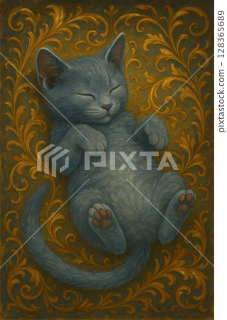 Sleeping kitten 128365689