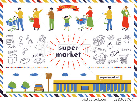 People shopping at the supermarket People shopping at the supermarket 128365764