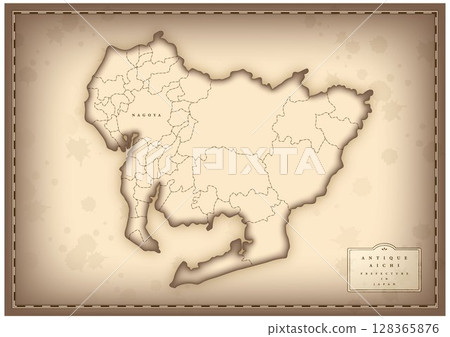愛知縣仿古地圖（英文） 128365876