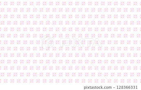 Pink floral pattern with eight rough lines coming together in a circle 128366331