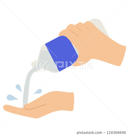 用瓶裝水洗手 128366690