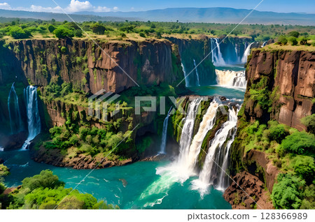 waterfall at the mountain 128366989