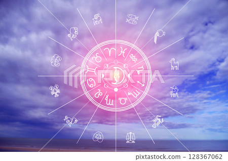 Zodiac signs and astrology with constellations, concepts, predictions, horoscopes, beliefs Zodiac signs and astrology with constellations, concepts, predictions, horoscopes, beliefs 128367062
