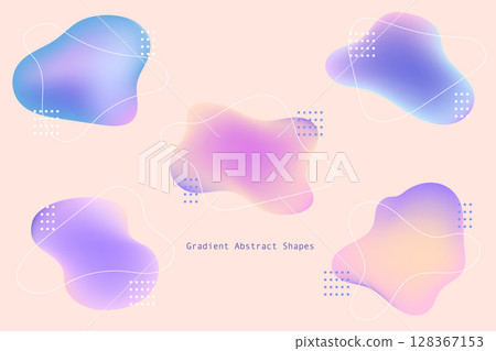 幾何漸變形狀框架，未來主義，粉紅色，紫色，藍色 128367153