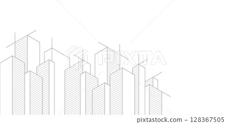 Architectural drawing with building construction 128367505