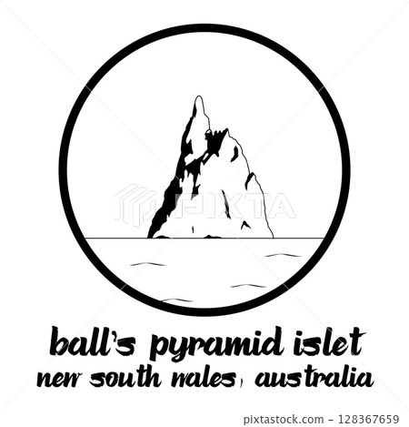 Circle Icon Ball s Pyramid islet. Vector illustration Circle Icon Ball s Pyramid islet. Vector illustration 128367659