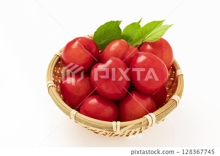 Plums on a white background 128367745
