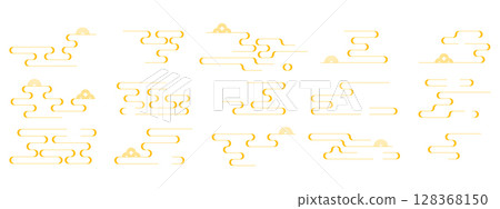 Traditional Japanese and Chinese cloud motifs. Asian ornamental patterns. Vector illustration. Traditional Japanese and Chinese cloud motifs. Asian ornamental patterns. Vector illustration. 128368150