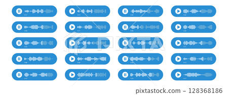 Voice message interface elements for music player, podcasts, mobile voice message, streaming. 128368186