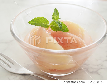 Delicious peach compote 128368199