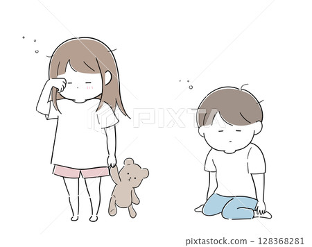 Sleepy little girl and boy set 128368281