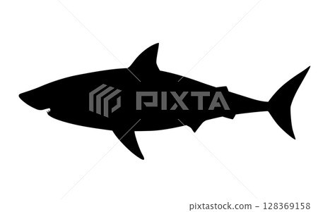 Great white shark silhouette_vector illustration Great white shark silhouette_vector illustration 128369158