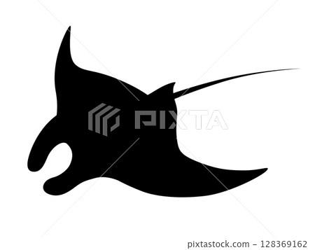 蝠鱝剪影_向量插圖 128369162