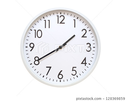 Wall clock showing 01:40 or 13:40. minimalist analog wall clock. suitable for time concept, deadline, schedule, or time zone visuals. Wall clock showing 01:40 or 13:40. minimalist analog wall clock. suitable for time concept, deadline, schedule, or time zone visuals. 128369859